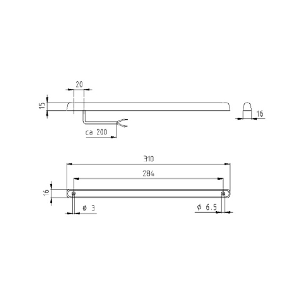 Bremslicht, LED, ZHBL24, transparent / weiß